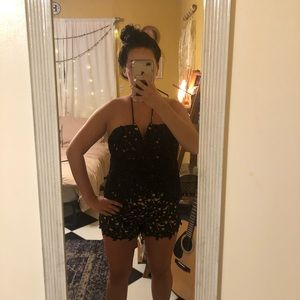 Black lace romper